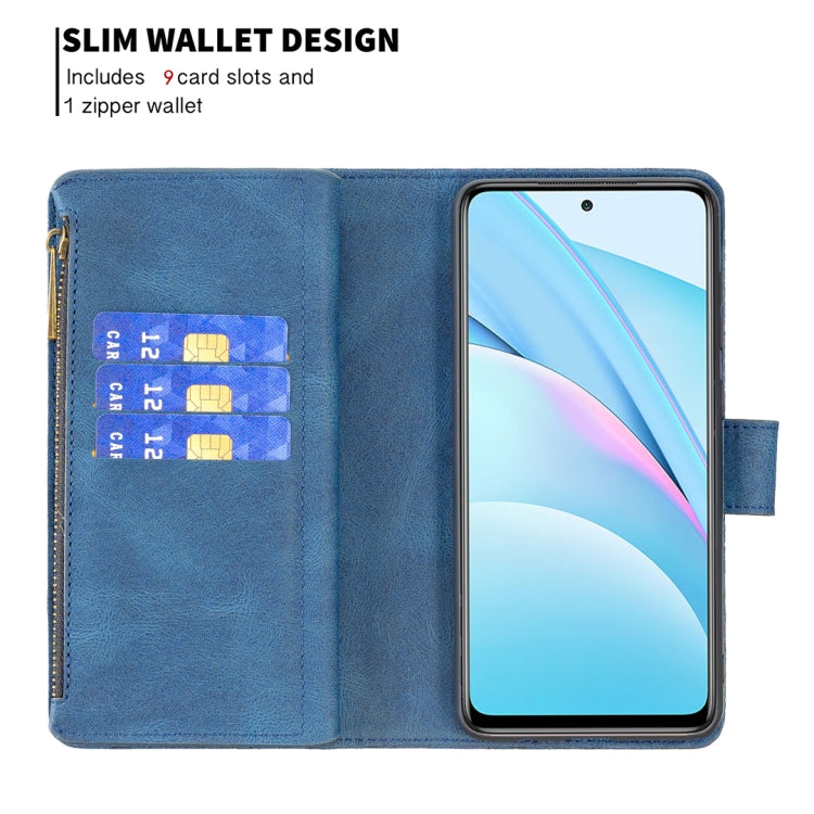 For Xiaomi Mi 10T Lite 5G Flying Butterfly Embossing Pattern Zipper Horizontal Flip Leather Case with Holder & Card Slots & Wallet