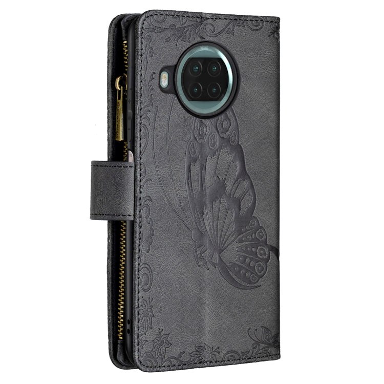 For Xiaomi Mi 10T Lite 5G Flying Butterfly Embossing Pattern Zipper Horizontal Flip Leather Case with Holder & Card Slots & Wallet