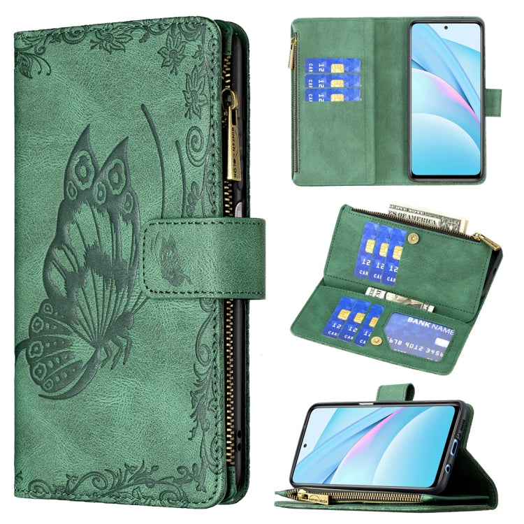 For Xiaomi Mi 10T Lite 5G Flying Butterfly Embossing Pattern Zipper Horizontal Flip Leather Case with Holder & Card Slots & Wallet