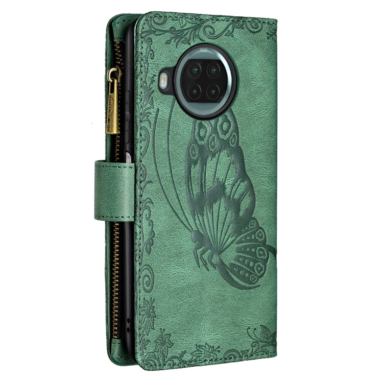 For Xiaomi Mi 10T Lite 5G Flying Butterfly Embossing Pattern Zipper Horizontal Flip Leather Case with Holder & Card Slots & Wallet
