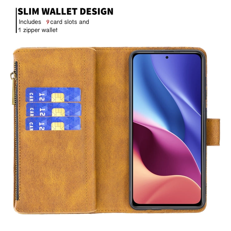 For Xiaomi Mi 11i/Poco F3/Redmi K40 Flying Butterfly Embossing Pattern Zipper Horizontal Flip Leather Case with Holder & Card Slots & Wallet
