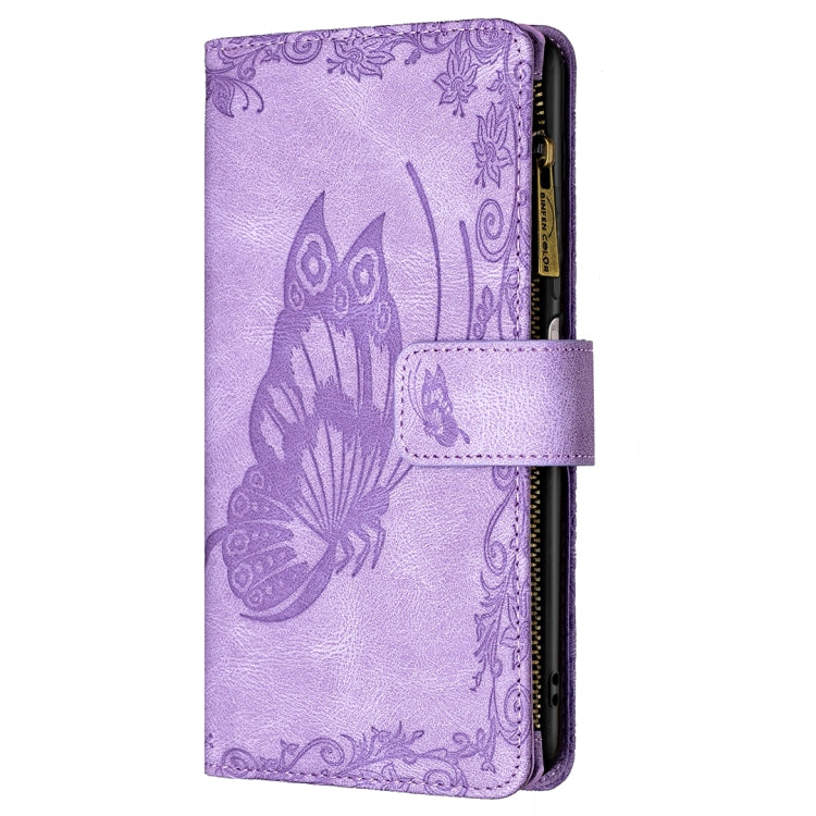For Xiaomi Poco X3 Flying Butterfly Embossing Pattern Zipper Horizontal Flip Leather Case with Holder & Card Slots & Wallet