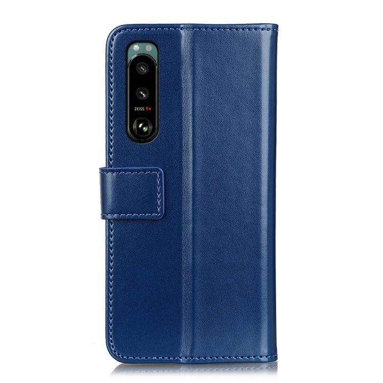 For Sony Xperia 5 III 3-Color Pearl Texture Magnetic Buckle Horizontal Flip PU Leather Case with Card Slots & Wallet & Holder