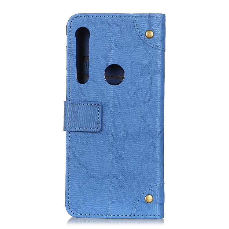For Motorola One Macro / G8 Play Copper Buckle Retro Crazy Horse Texture Horizontal Flip Leather Case with Holder & Card Slots & Wallet