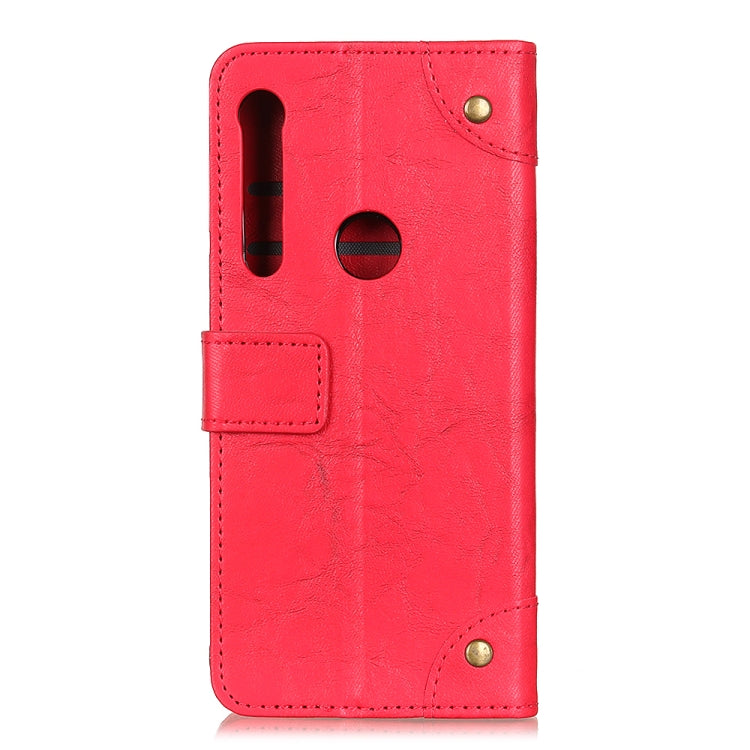 For Motorola One Macro / G8 Play Copper Buckle Retro Crazy Horse Texture Horizontal Flip Leather Case with Holder & Card Slots & Wallet