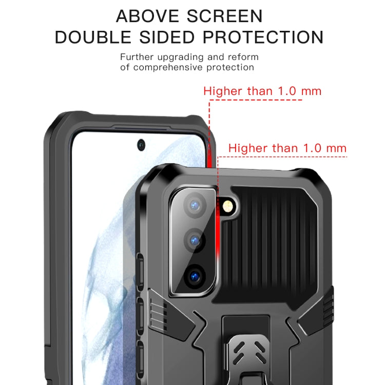 For Samsung Galaxy S21 FE Armor Warrior Shockproof PC + TPU Protective Case