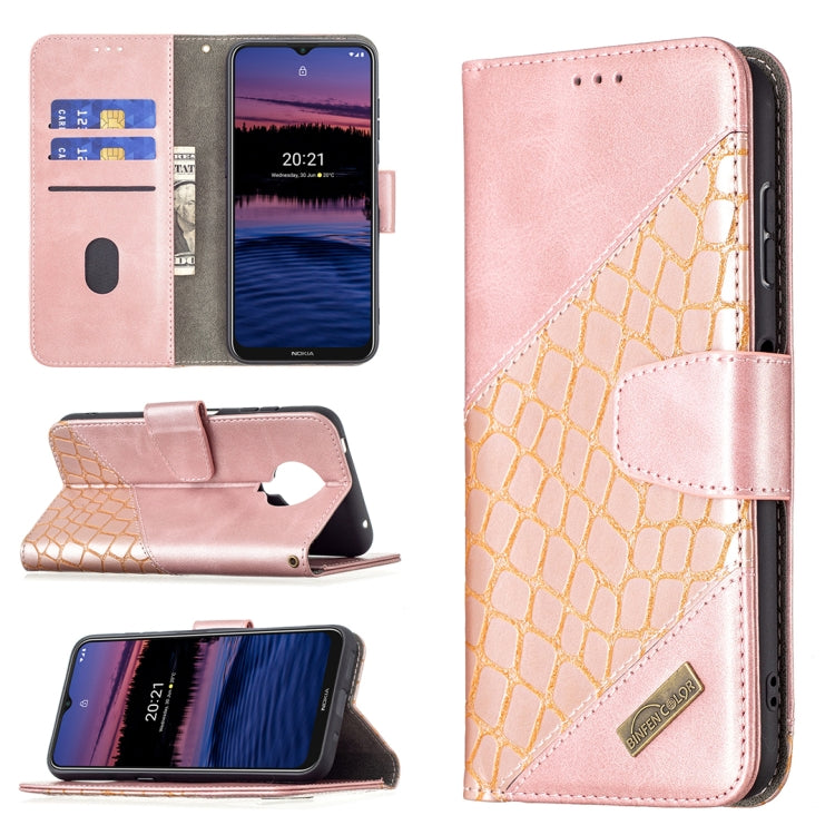 For Nokia G20 / G10 Matching Color Crocodile Texture Horizontal Flip PU Leather Case with Wallet & Holder & Card Slots