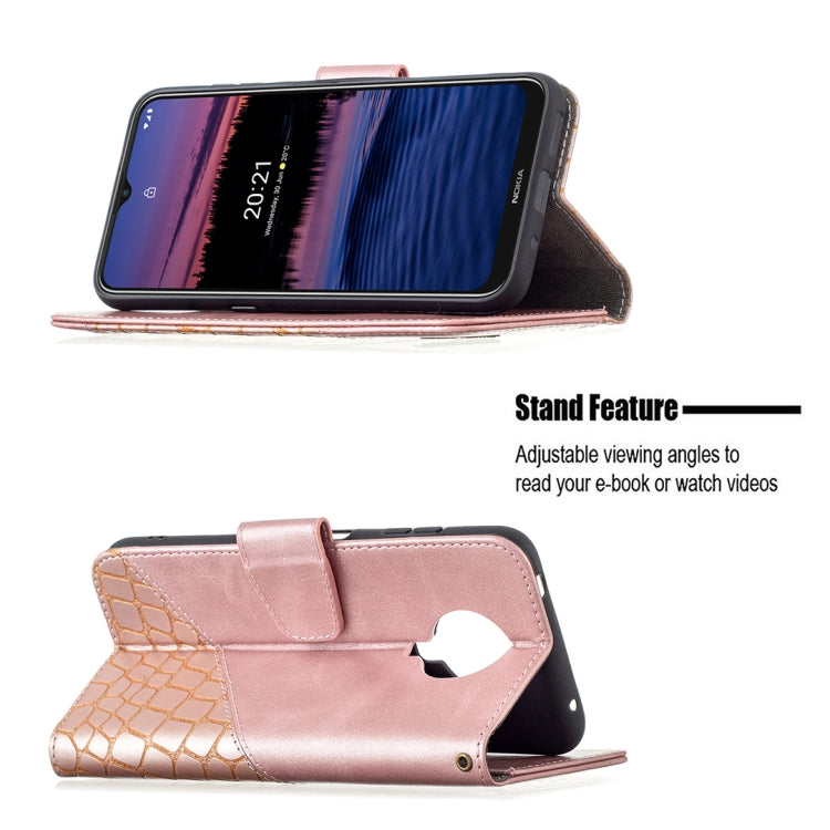 For Nokia G20 / G10 Matching Color Crocodile Texture Horizontal Flip PU Leather Case with Wallet & Holder & Card Slots