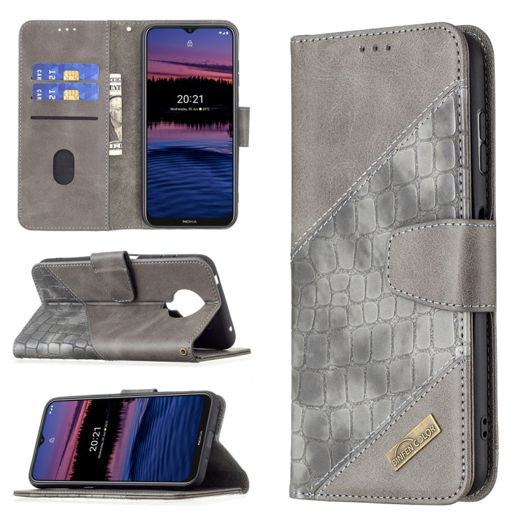 For Nokia G20 / G10 Matching Color Crocodile Texture Horizontal Flip PU Leather Case with Wallet & Holder & Card Slots