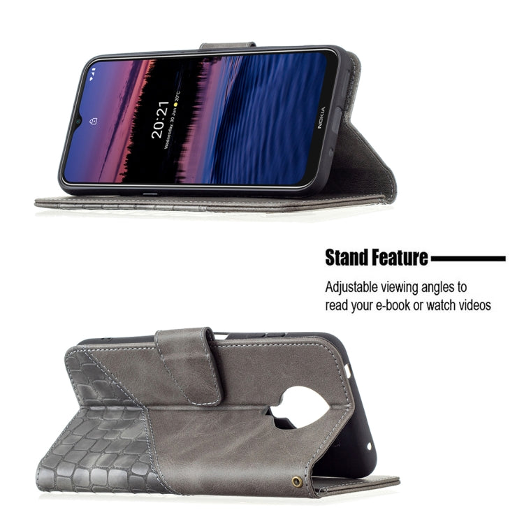 For Nokia G20 / G10 Matching Color Crocodile Texture Horizontal Flip PU Leather Case with Wallet & Holder & Card Slots