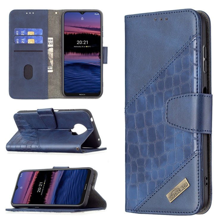 For Nokia G20 / G10 Matching Color Crocodile Texture Horizontal Flip PU Leather Case with Wallet & Holder & Card Slots