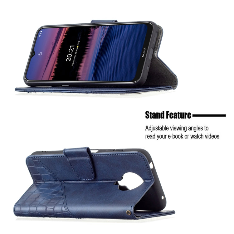 For Nokia G20 / G10 Matching Color Crocodile Texture Horizontal Flip PU Leather Case with Wallet & Holder & Card Slots