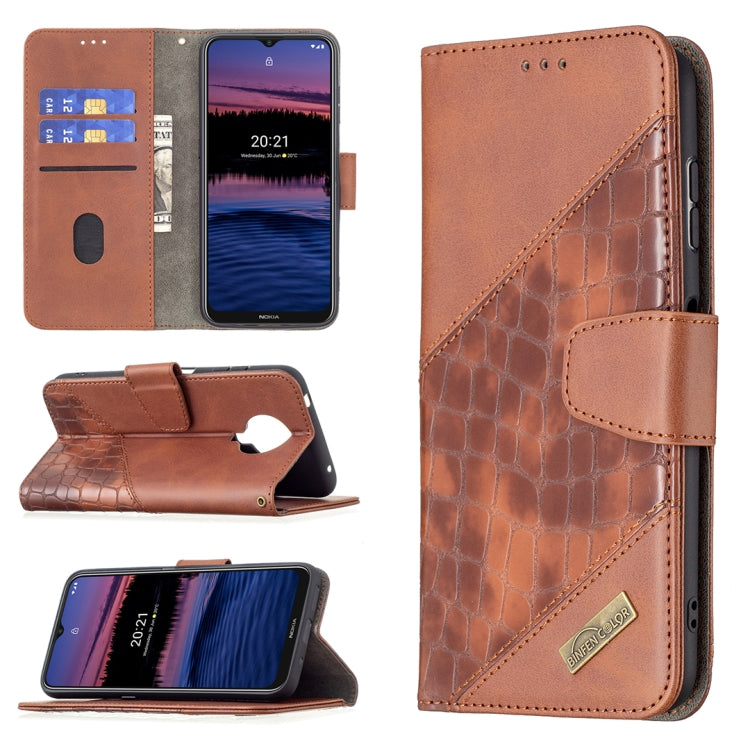 For Nokia G20 / G10 Matching Color Crocodile Texture Horizontal Flip PU Leather Case with Wallet & Holder & Card Slots