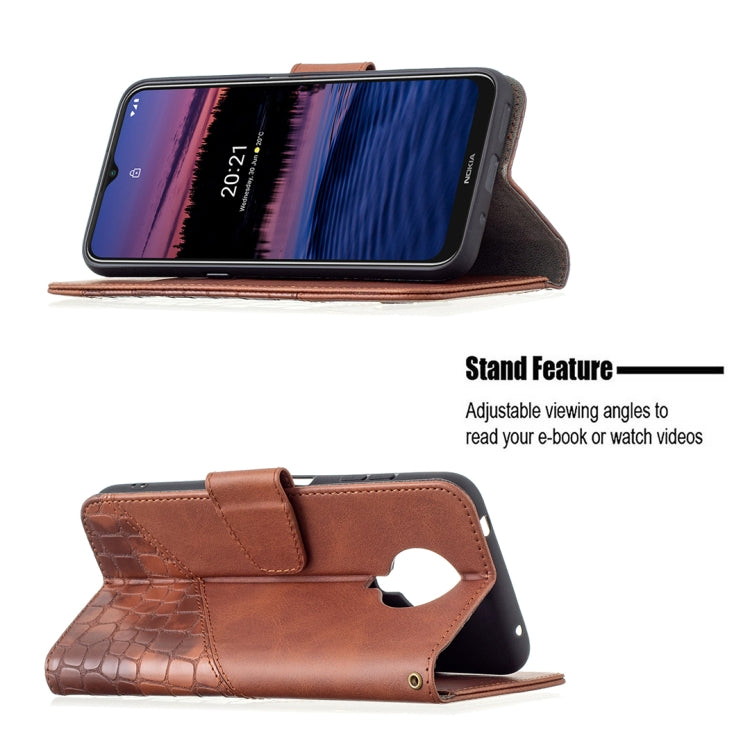 For Nokia G20 / G10 Matching Color Crocodile Texture Horizontal Flip PU Leather Case with Wallet & Holder & Card Slots