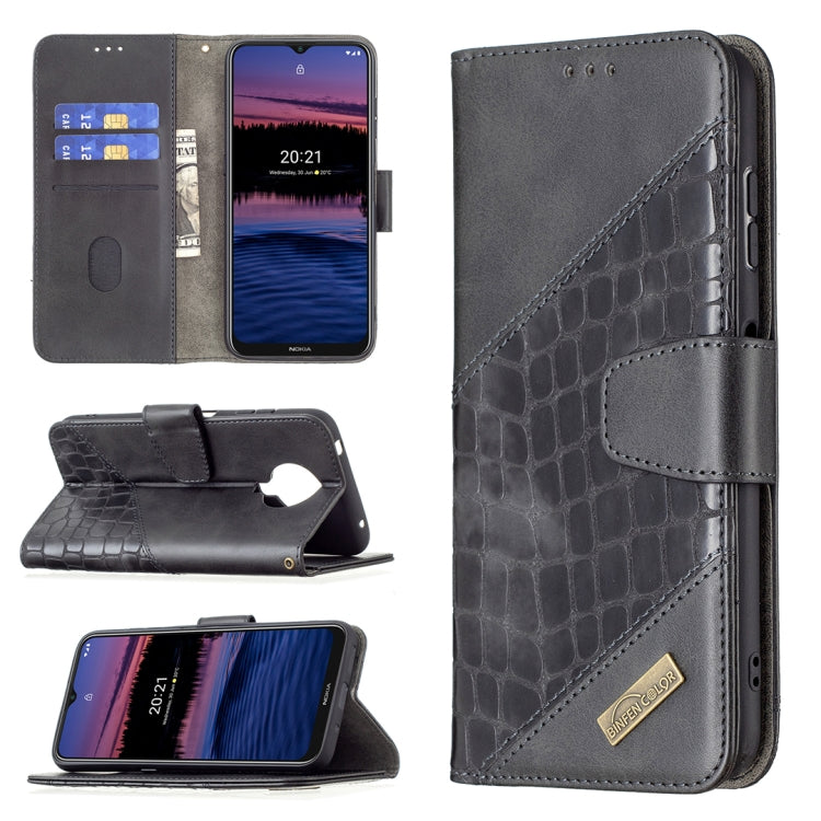 For Nokia G20 / G10 Matching Color Crocodile Texture Horizontal Flip PU Leather Case with Wallet & Holder & Card Slots