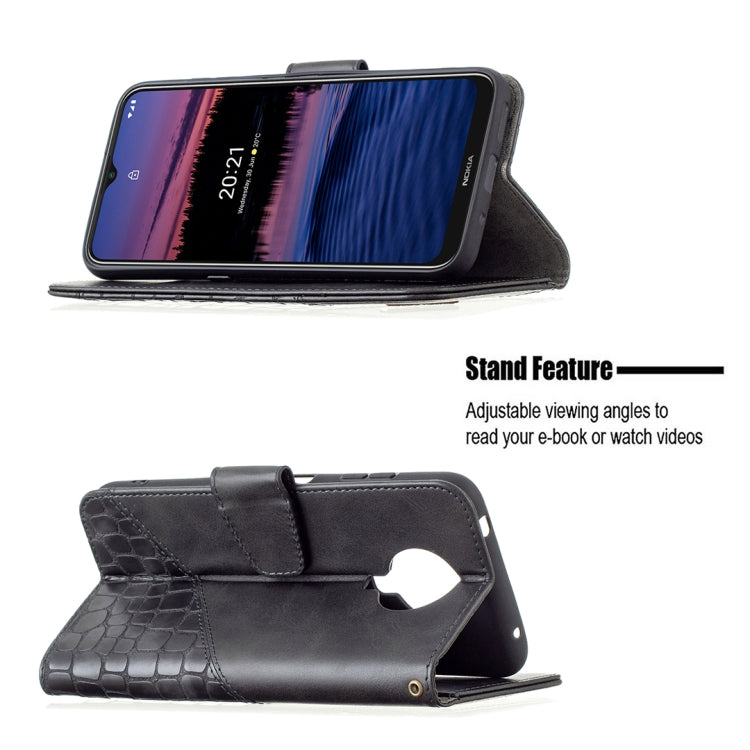 For Nokia G20 / G10 Matching Color Crocodile Texture Horizontal Flip PU Leather Case with Wallet & Holder & Card Slots