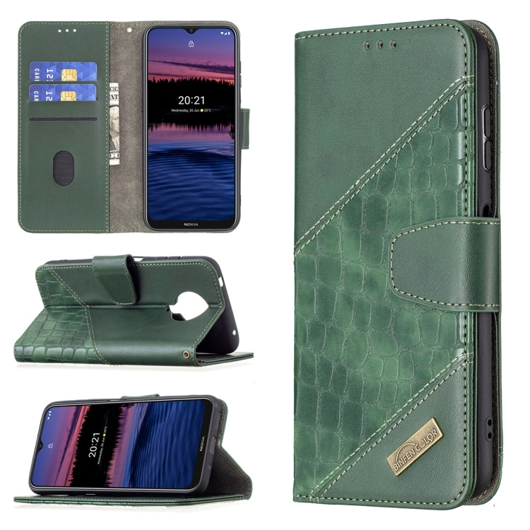 For Nokia G20 / G10 Matching Color Crocodile Texture Horizontal Flip PU Leather Case with Wallet & Holder & Card Slots