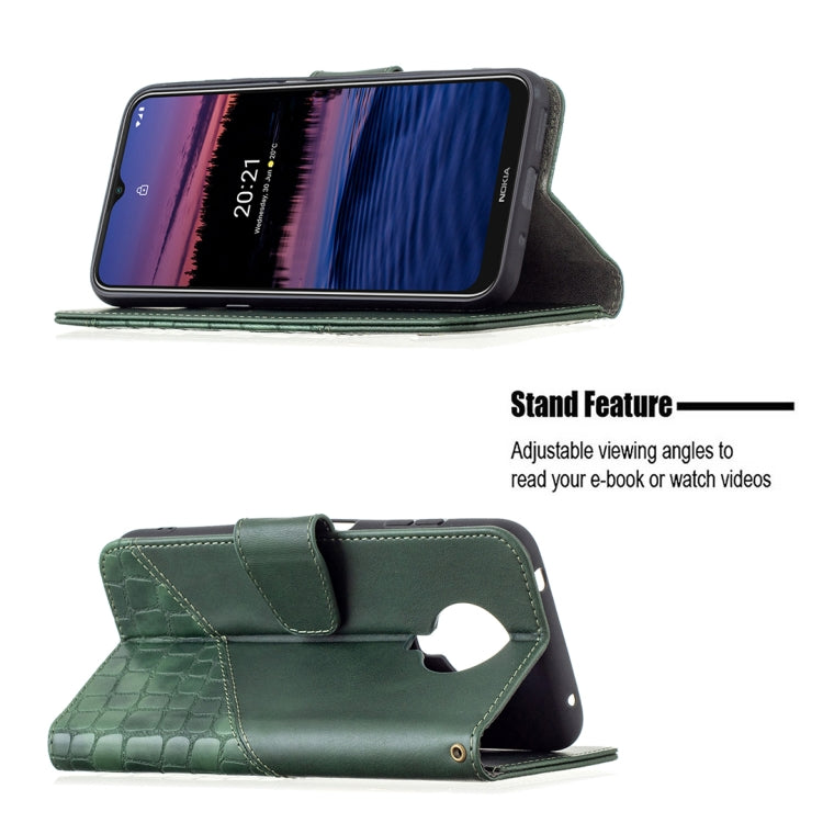 For Nokia G20 / G10 Matching Color Crocodile Texture Horizontal Flip PU Leather Case with Wallet & Holder & Card Slots