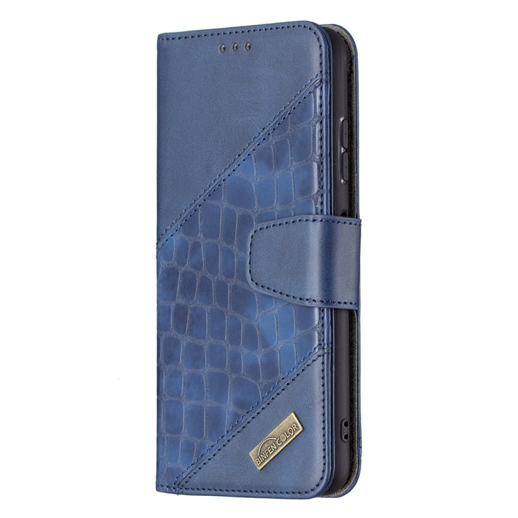 For Samsung Galaxy A22 5G Matching Color Crocodile Texture Horizontal Flip PU Leather Case with Wallet & Holder & Card Slots