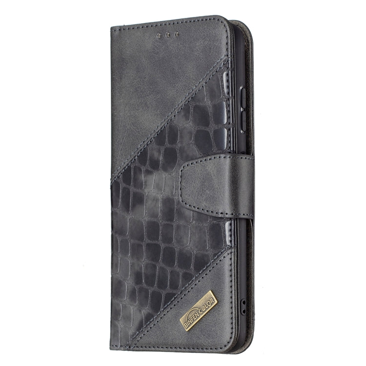 For Samsung Galaxy A22 5G Matching Color Crocodile Texture Horizontal Flip PU Leather Case with Wallet & Holder & Card Slots