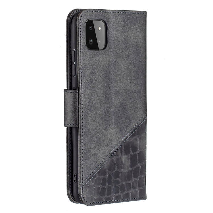 For Samsung Galaxy A22 5G Matching Color Crocodile Texture Horizontal Flip PU Leather Case with Wallet & Holder & Card Slots