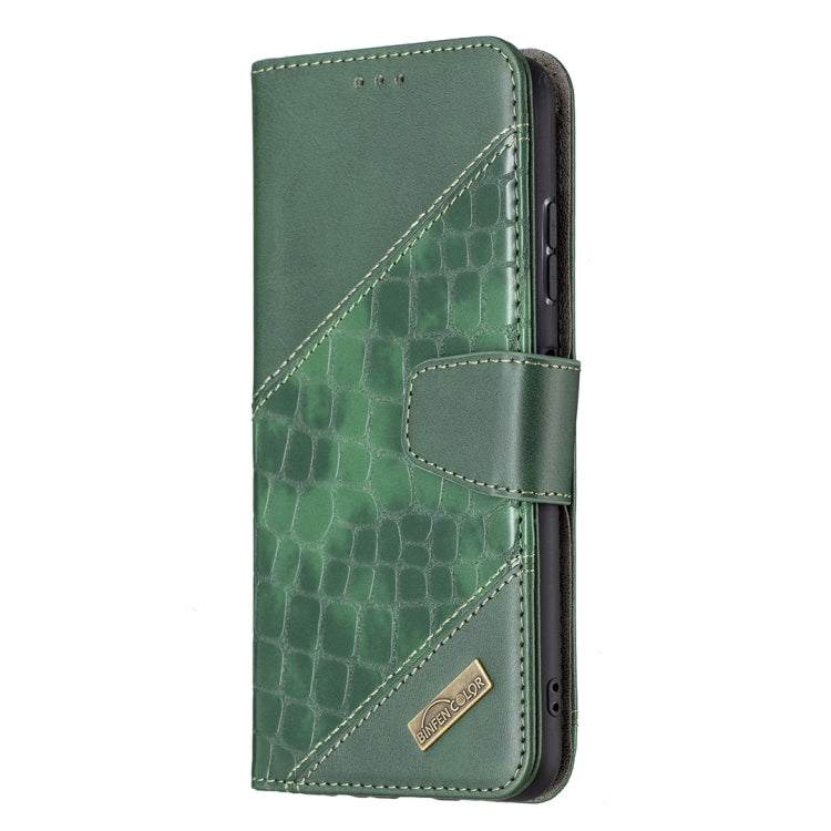 For Samsung Galaxy A22 5G Matching Color Crocodile Texture Horizontal Flip PU Leather Case with Wallet & Holder & Card Slots