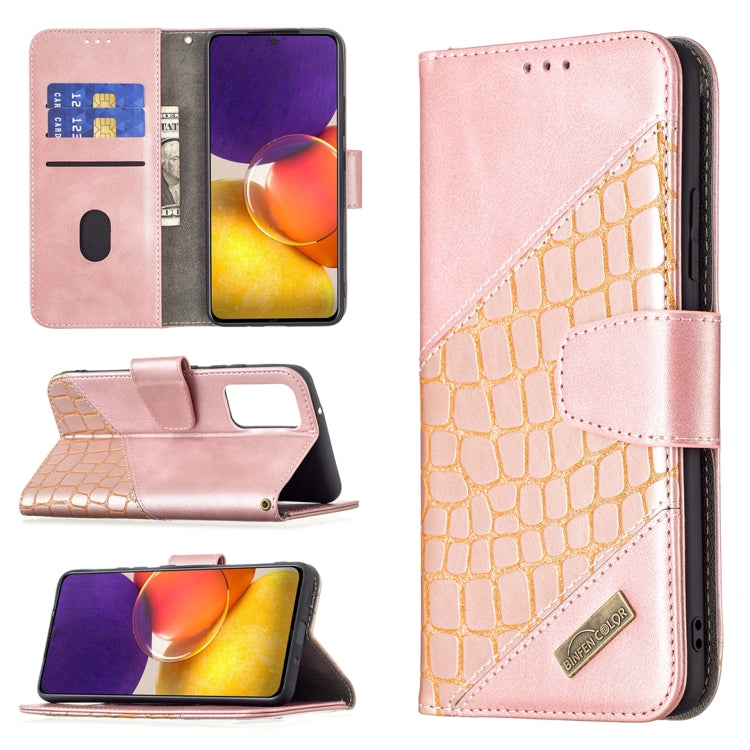 For Samsung Galaxy A82 5G Matching Color Crocodile Texture Horizontal Flip PU Leather Case with Wallet & Holder & Card Slots
