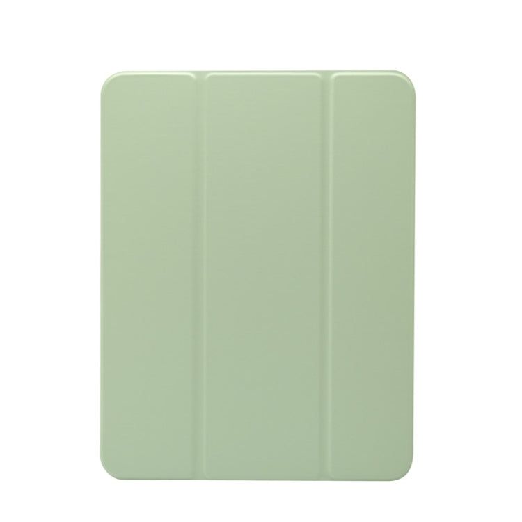 For iPad Pro 11 2022 / 2021 Three-folding Electric Pressed Skin Texture Horizontal Flip Shockproof Transparent TPU + PU Leather Tablet Case with Holder & Pen Slot & Sleep / Wake-up Function