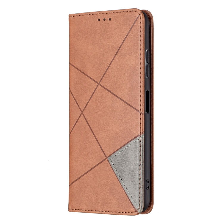 For Samsung Galaxy A22 5G Rhombus Texture Horizontal Flip Magnetic Leather Case with Holder & Card Slots