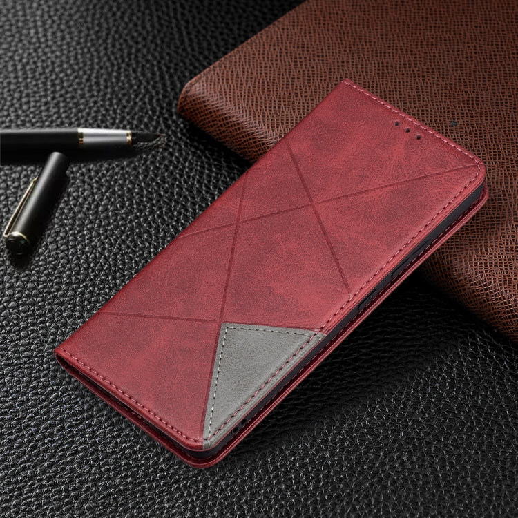 For Samsung Galaxy A82 5G Rhombus Texture Horizontal Flip Magnetic Leather Case with Holder & Card Slots