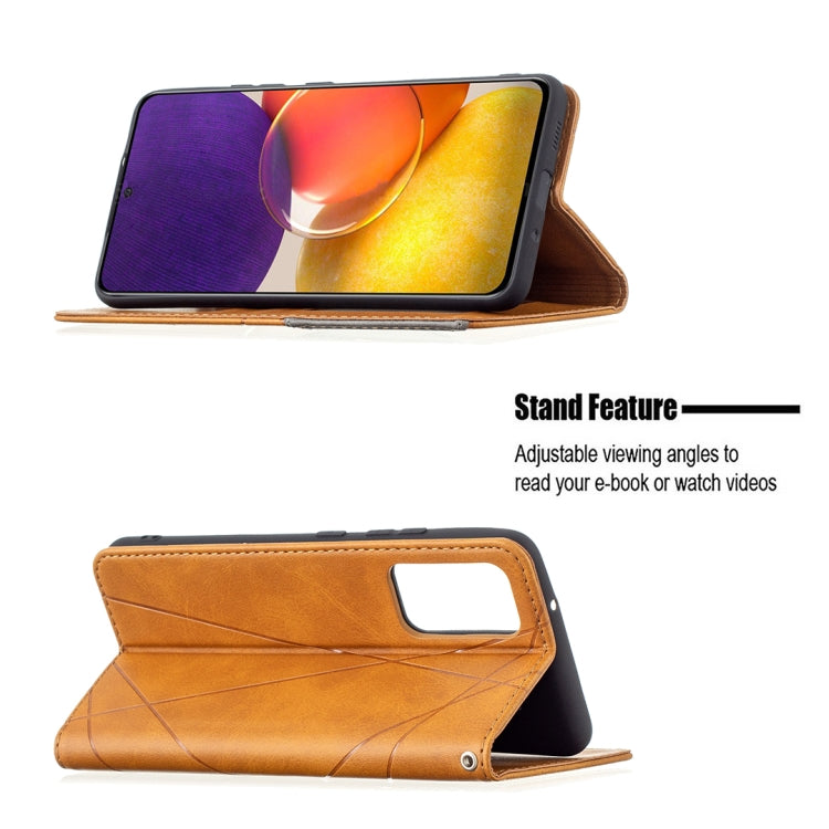 For Samsung Galaxy A82 5G Rhombus Texture Horizontal Flip Magnetic Leather Case with Holder & Card Slots