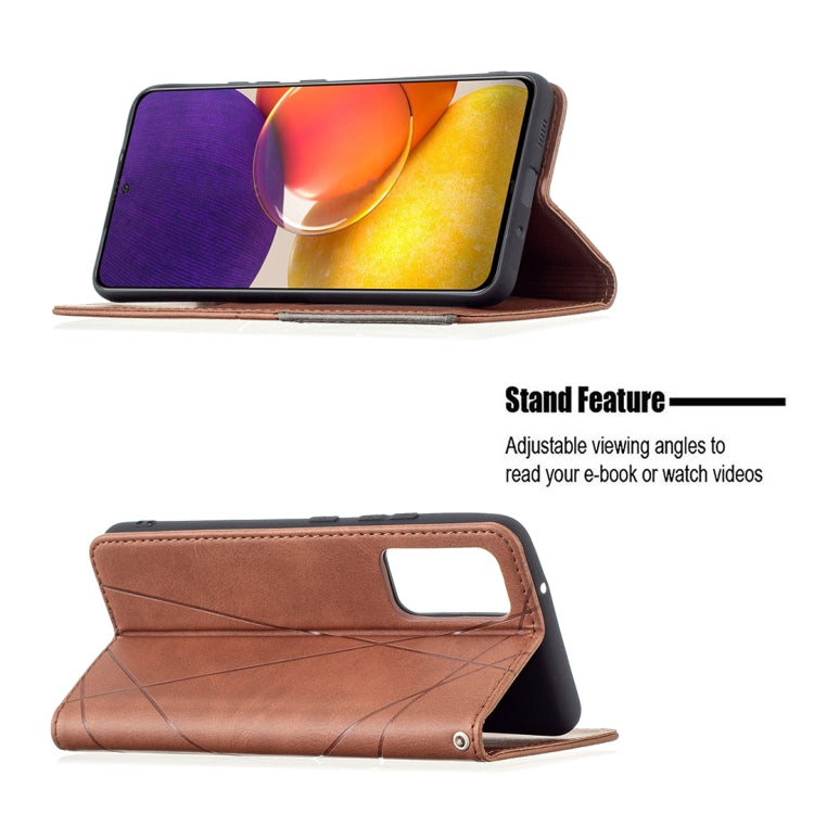 For Samsung Galaxy A82 5G Rhombus Texture Horizontal Flip Magnetic Leather Case with Holder & Card Slots