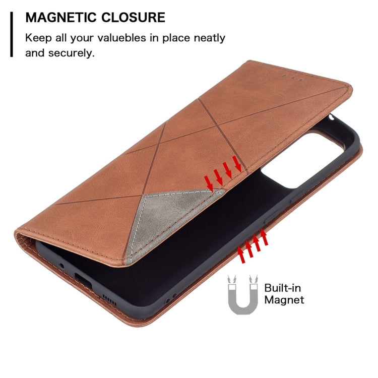 For Samsung Galaxy A82 5G Rhombus Texture Horizontal Flip Magnetic Leather Case with Holder & Card Slots