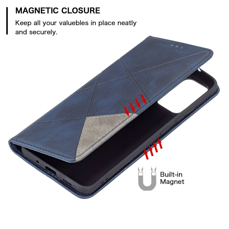 For Samsung Galaxy A82 5G Rhombus Texture Horizontal Flip Magnetic Leather Case with Holder & Card Slots