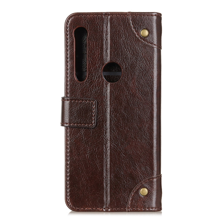 For Motorola One Macro / G8 Play Copper Buckle Nappa Texture Horizontal Flip Leather Case with Holder & Card Slots & Wallet