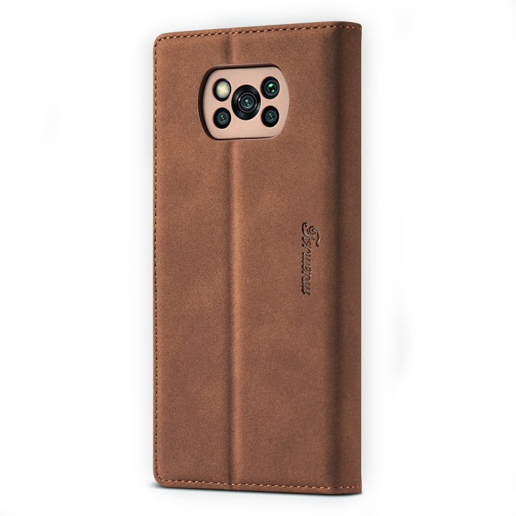 For Xiaomi Poco X3 / X3 NFC / X3 Pro Forwenw F1 Series Matte Strong Magnetism Horizontal Flip Leather Case with Holder & Card Slots & Wallet & Photo Frame