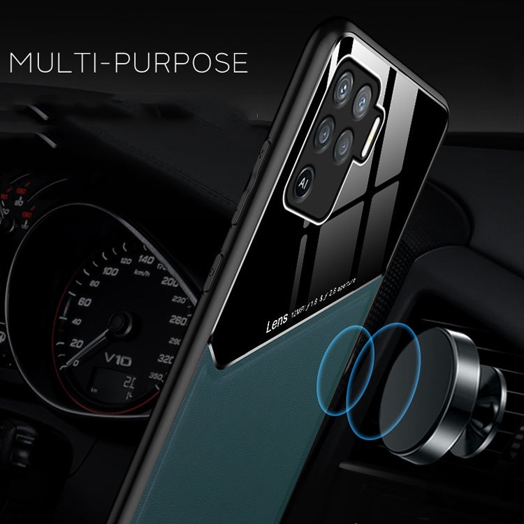 For OPPO F19 Pro / A94 4G All-inclusive Leather + Organic Glass Protective Case with Metal Iron Sheet