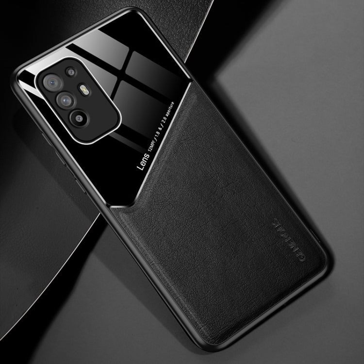For OPPO F19 Pro+ 5G / A95 All-inclusive Leather + Organic Glass Protective Case with Metal Iron Sheet