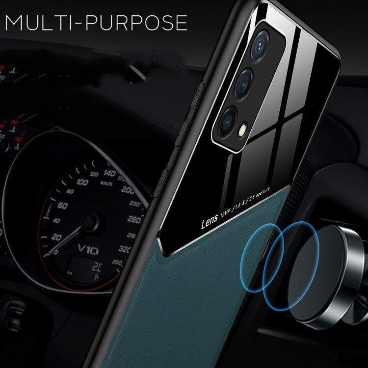 For OPPO K9 All-inclusive Leather + Organic Glass Protective Case with Metal Iron Sheet