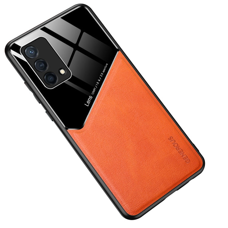 For OPPO K9 All-inclusive Leather + Organic Glass Protective Case with Metal Iron Sheet