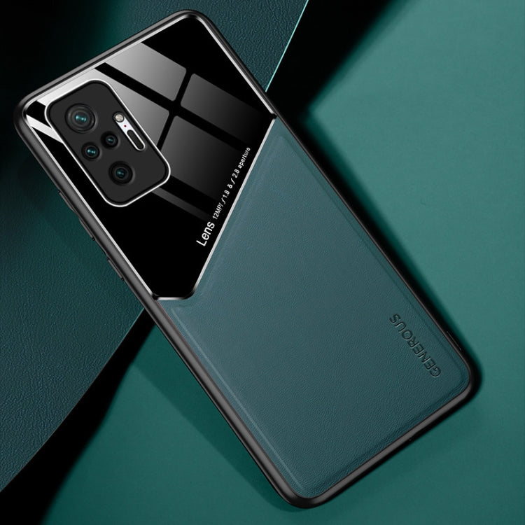 For Xiaomi Redmi Note 10 Pro Max All-inclusive Leather + Organic Glass Protective Case with Metal Iron Sheet