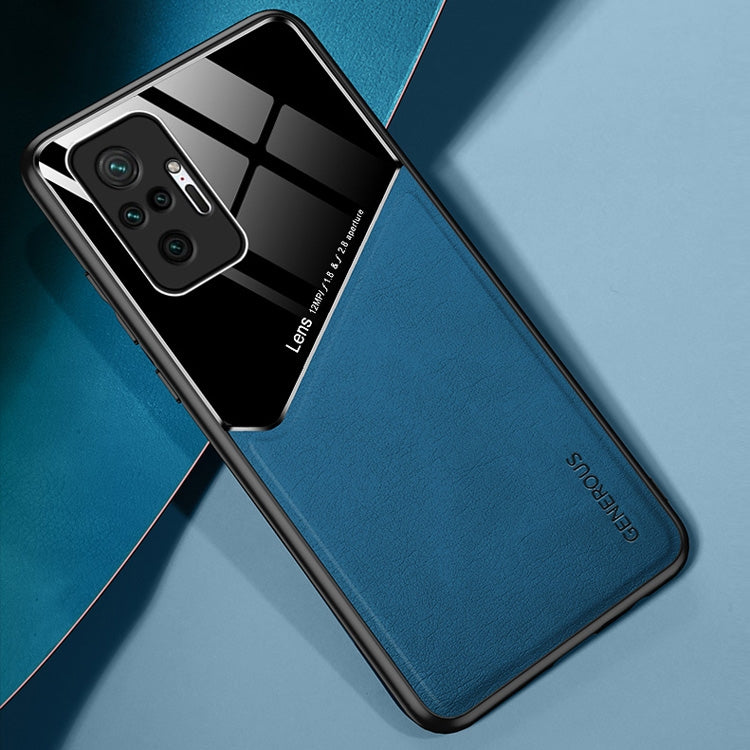 For Xiaomi Redmi Note 10 Pro Max All-inclusive Leather + Organic Glass Protective Case with Metal Iron Sheet