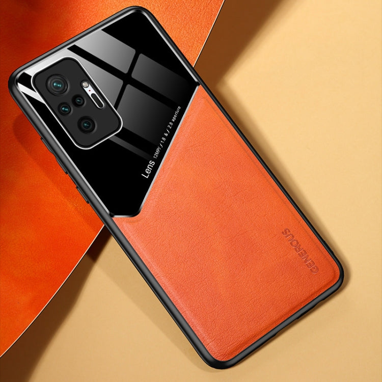 For Xiaomi Redmi Note 10 Pro Max All-inclusive Leather + Organic Glass Protective Case with Metal Iron Sheet