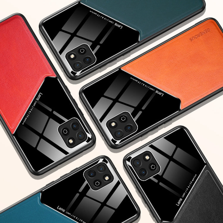 For Honor Play 20 All-inclusive Leather + Organic Glass Protective Case with Metal Iron Sheet