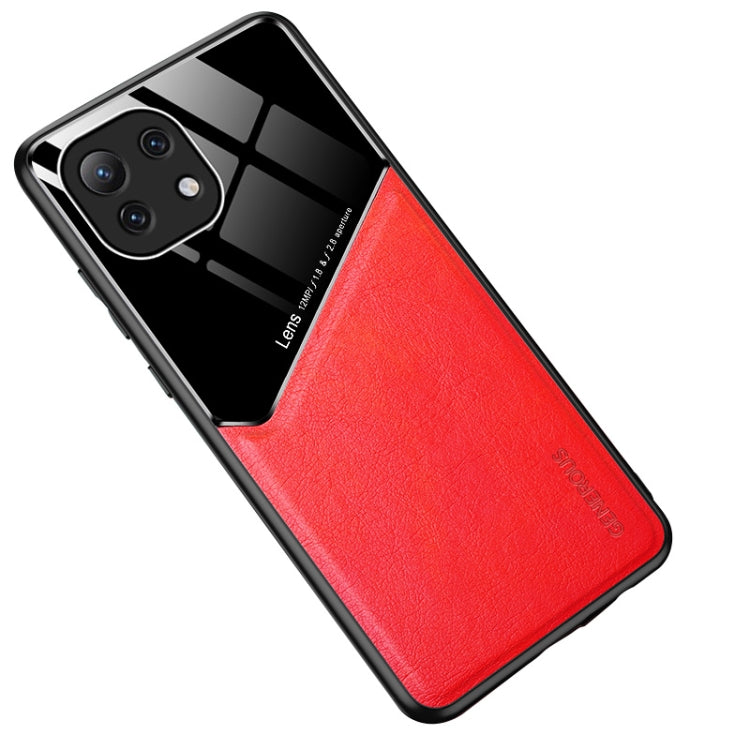 For Xiaomi Mi 11 Lite All-inclusive Leather + Organic Glass Protective Case with Metal Iron Sheet