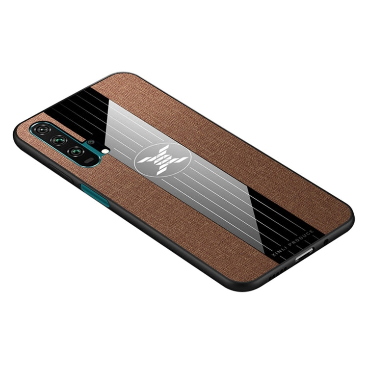For Huawei Honor 20 Pro XINLI Stitching Cloth Textue Shockproof TPU Protective Case