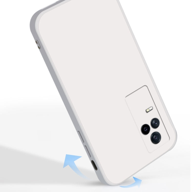 For vivo iQOO 7 Solid Color Imitation Liquid Silicone Straight Edge Dropproof Full Coverage Protective Case