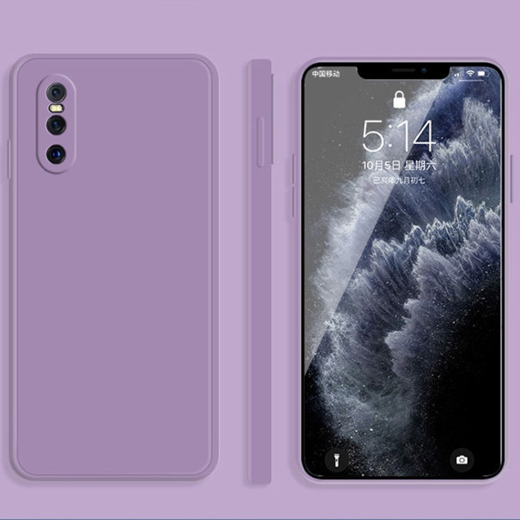 For vivo X27 Solid Color Imitation Liquid Silicone Straight Edge Dropproof Full Coverage Protective Case