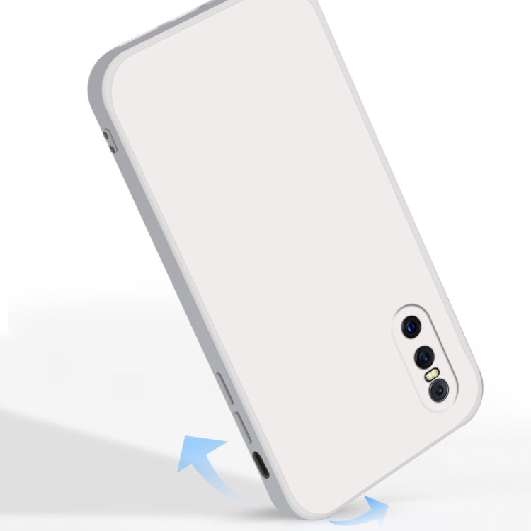 For vivo X27 Solid Color Imitation Liquid Silicone Straight Edge Dropproof Full Coverage Protective Case