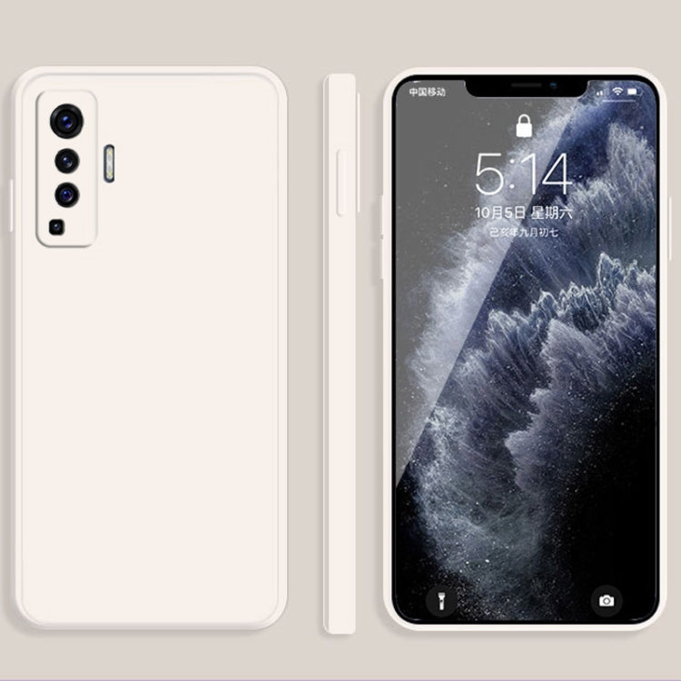 For vivo X50 Solid Color Imitation Liquid Silicone Straight Edge Dropproof Full Coverage Protective Case